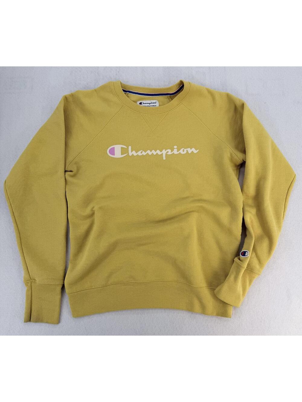 Champion Sweatshirt Small Yellow Classic‎ Streetwear Relaxed Fit